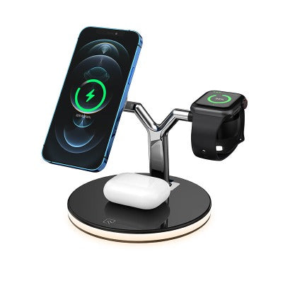3-In-1 Magnetic Wireless Charger Stand 15W Fast Charging Dock Station